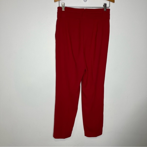 Express red ankle high rise pants paperbag waist women’s size 4R dress pants - Picture 4 of 7